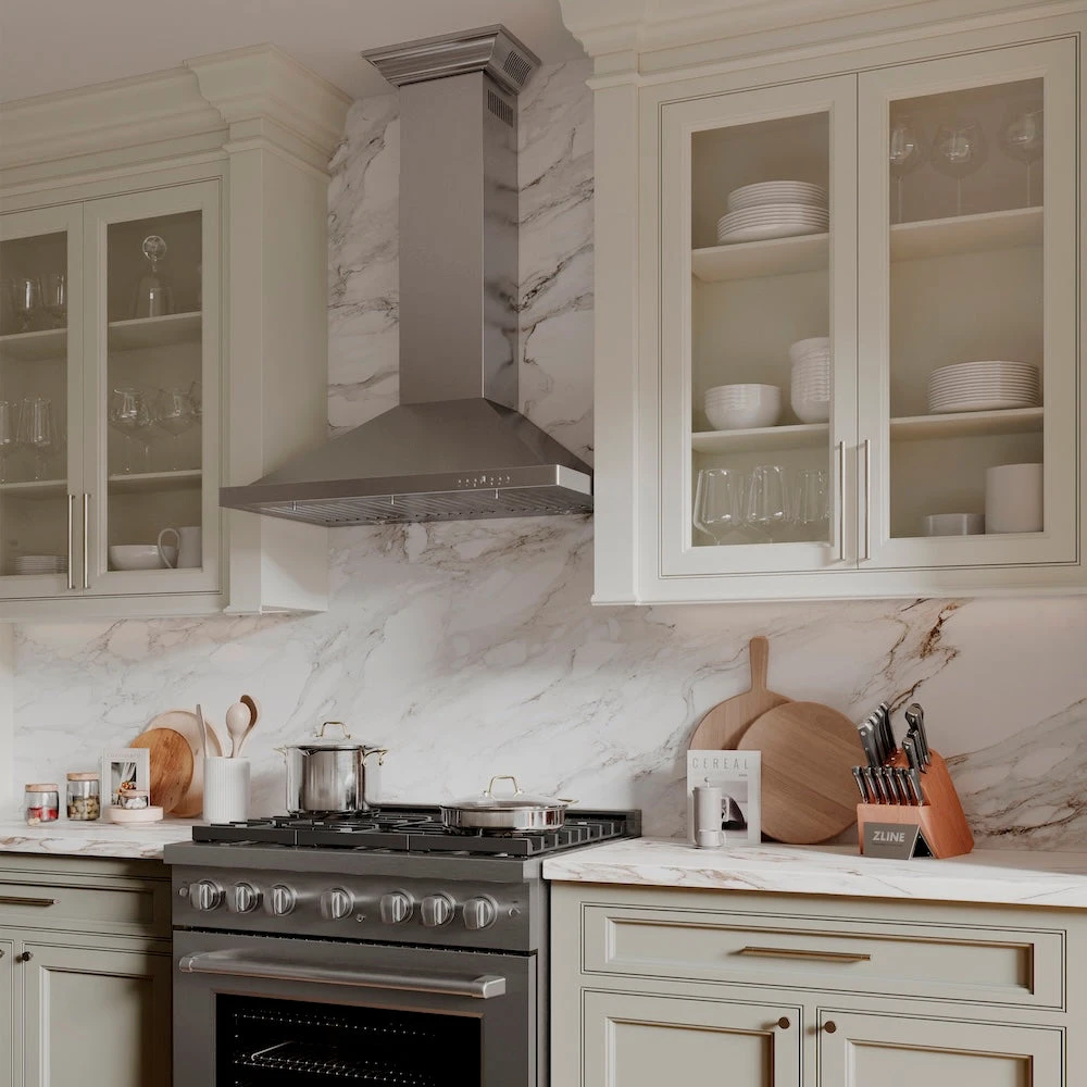 ZLINE 36 In. Convertible Vent Wall Mount Range Hood In Stainless Steel With Crown Molding (KBCRN-36)(Zline 36 Wall Mount Range Hood Stainless Steel Crown Molding Kbcrn 36) 7 ZLINE 36 In. Convertible Vent Wall Mount Range Hood In Stainless Steel With Crown Molding (KBCRN-36)(Zline 36 Wall Mount Range Hood Stainless Steel Crown Molding Kbcrn 36) - Image 7