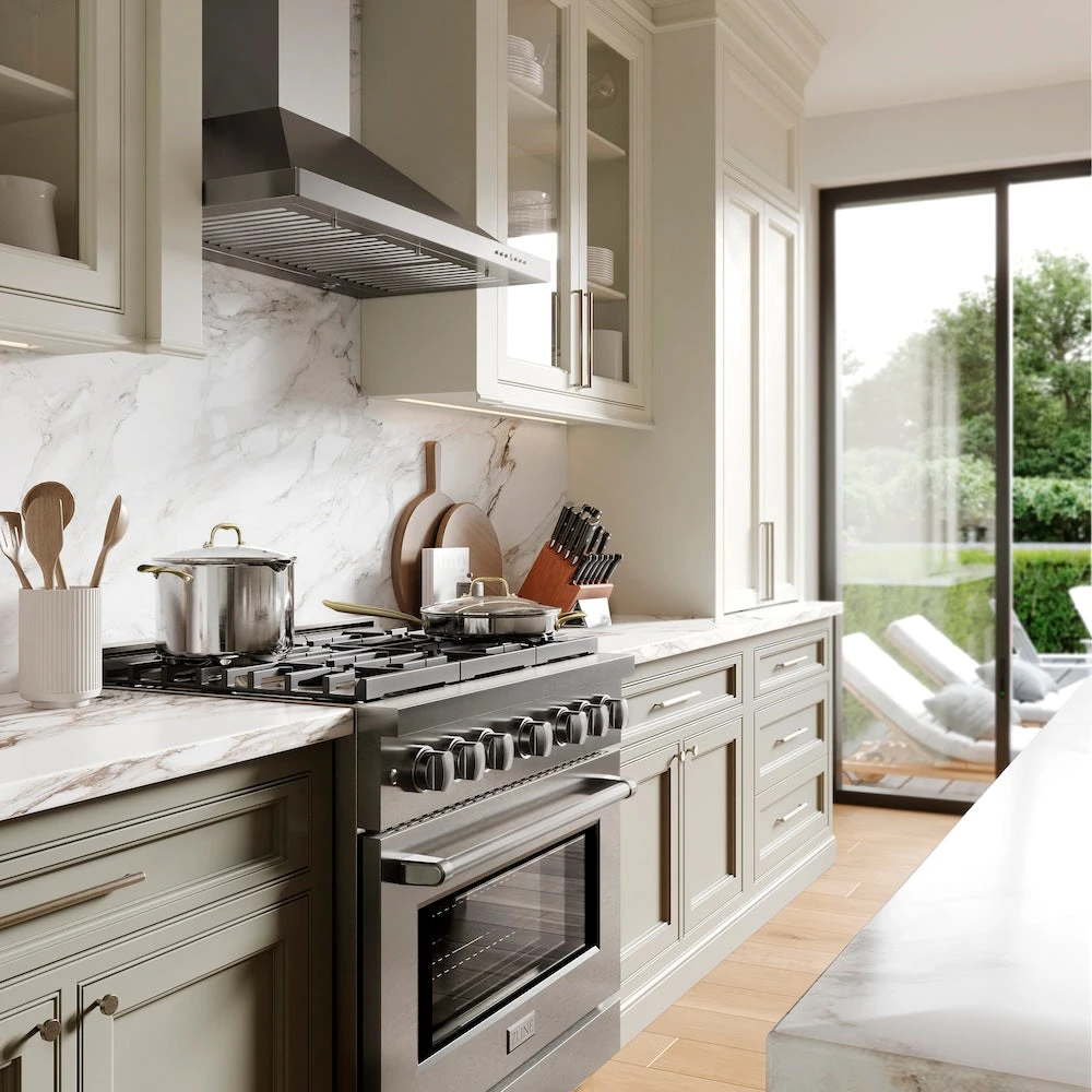 ZLINE 36 In. Convertible Vent Wall Mount Range Hood In Stainless Steel With Crown Molding (KBCRN-36)(Zline 36 Wall Mount Range Hood Stainless Steel Crown Molding Kbcrn 36) 8 ZLINE 36 In. Convertible Vent Wall Mount Range Hood In Stainless Steel With Crown Molding (KBCRN-36)(Zline 36 Wall Mount Range Hood Stainless Steel Crown Molding Kbcrn 36) - Image 8