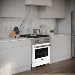 ZLINE 30 In. 4.2 Cu. Ft. Paramount Dual Fuel Range With 4 Burner DuoPro™ Cooktop And Electric Convection Oven With White Matte Door (PSDR-WM-30)(Zline 30 Paramount Dual Fuel Range Duopro Stainless Steel White Matte Psdr Wm 30) 32 ZLINE 30 In. 4.2 Cu. Ft. Paramount Dual Fuel Range With 4 Burner DuoPro™ Cooktop And Electric Convection Oven With White Matte Door (PSDR-WM-30)(Zline 30 Paramount Dual Fuel Range Duopro Stainless Steel White Matte Psdr Wm 30) -Induction Cooktop Store zline lifestyle PSGR WM 30 PSDR WM 30 CWSETL ST 10 white kitchen angled