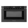 ZLINE 24 In. 1.2 Cu. Ft. Black Stainless Steel Built-in Microwave Drawer With A Traditional Handle (MWD-1-BS-H)(Zline 24 Microwave Drawer Black Stainless Steel Traditional Mwd 1 Bs H)