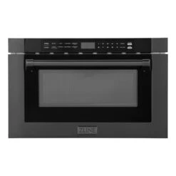 ZLINE 24 In. 1.2 Cu. Ft. Black Stainless Steel Built-in Microwave Drawer With A Traditional Handle (MWD-1-BS-H)(Zline 24 Microwave Drawer Black Stainless Steel Traditional Mwd 1 Bs H)