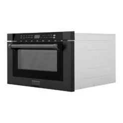 ZLINE 24 In. 1.2 Cu. Ft. Black Stainless Steel Built-in Microwave Drawer With A Traditional Handle (MWD-1-BS-H)(Zline 24 Microwave Drawer Black Stainless Steel Traditional Mwd 1 Bs H) -Induction Cooktop Store zline microwave drawer MWD 1 H BS side
