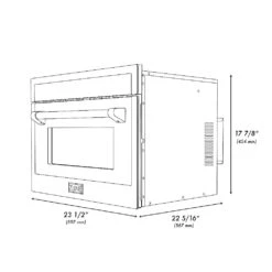 ZLINE 24 In. Black Stainless Steel Built-in Convection Microwave Oven With Speed And Sensor Cooking (MWO-24-BS)(Zline 24 Convection Microwave Oven Black Stainless Steel Mwo 24 Bs) -Induction Cooktop Store zline microwave oven MWO 24 BS dimensional diagram