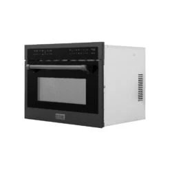 ZLINE 24 In. Black Stainless Steel Built-in Convection Microwave Oven With Speed And Sensor Cooking (MWO-24-BS)(Zline 24 Convection Microwave Oven Black Stainless Steel Mwo 24 Bs) -Induction Cooktop Store zline microwave oven MWO 24 BS side