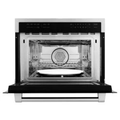 ZLINE 24 In. Stainless Steel Built-in Convection Microwave Oven With Speed And Sensor Cooking (MWO-24)(Zline 24 Convection Microwave Oven Stainless Steel Mwo 24) -Induction Cooktop Store zline microwave oven MWO 24 front open