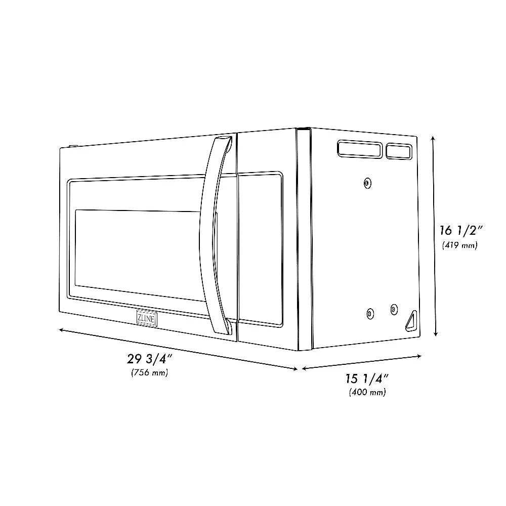 ZLINE 30 In. Stainless Steel Over The Range Convection Microwave Oven With Modern Handle (MWO-OTR-30)(Zline 30 Over The Range Microwave Stainless Steel Mwo Otr 30) 13 ZLINE 30 In. Stainless Steel Over The Range Convection Microwave Oven With Modern Handle (MWO-OTR-30)(Zline 30 Over The Range Microwave Stainless Steel Mwo Otr 30) - Image 13