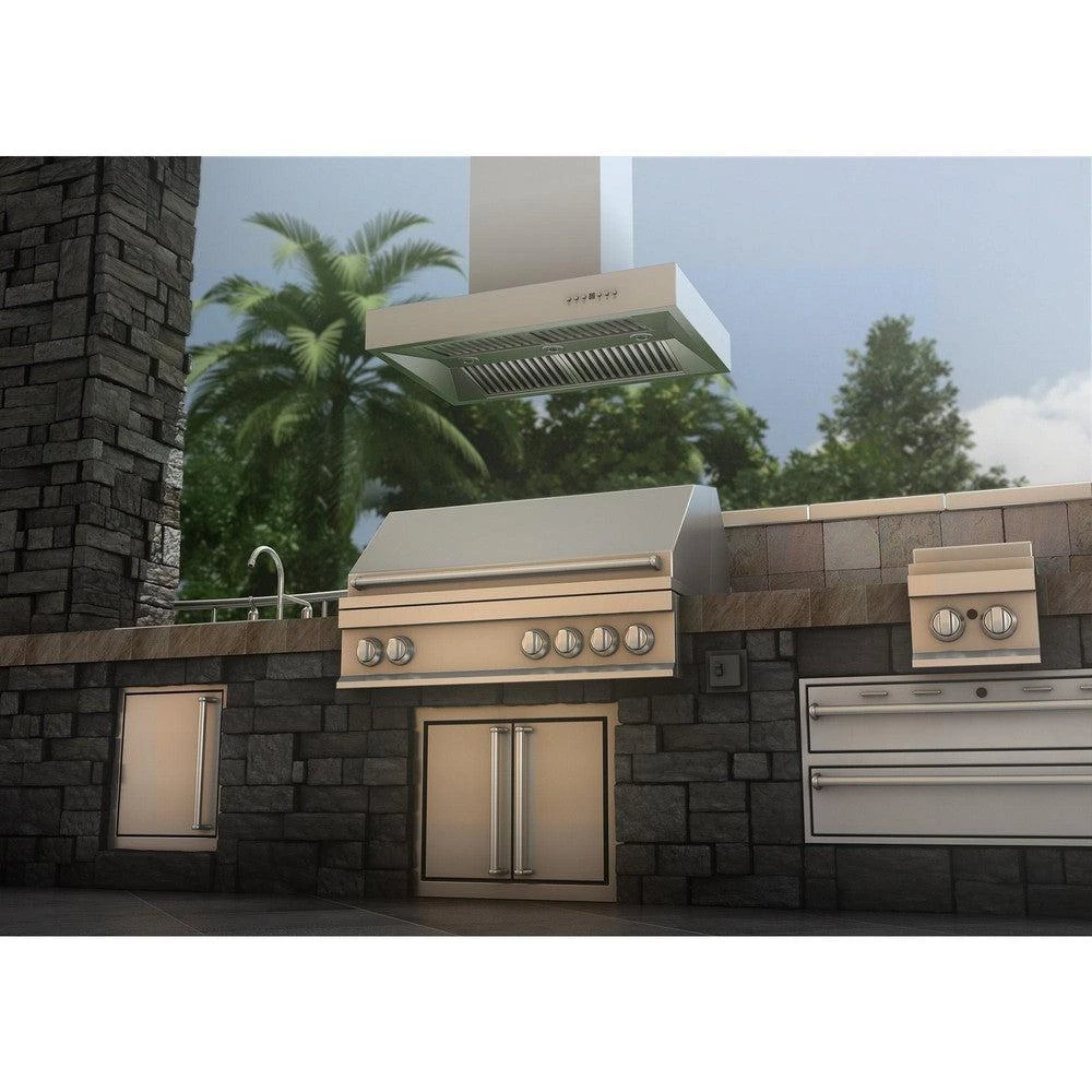 ZLINE 48 In. Ducted Outdoor Island Mount Range Hood In Stainless Steel (KECOMi-304-48)(Zline 48 Outdoor Island Mount Range Hood Stainless Steel Kecomi 304 48) 2 ZLINE 48 In. Ducted Outdoor Island Mount Range Hood In Stainless Steel (KECOMi-304-48)(Zline 48 Outdoor Island Mount Range Hood Stainless Steel Kecomi 304 48) - Image 2
