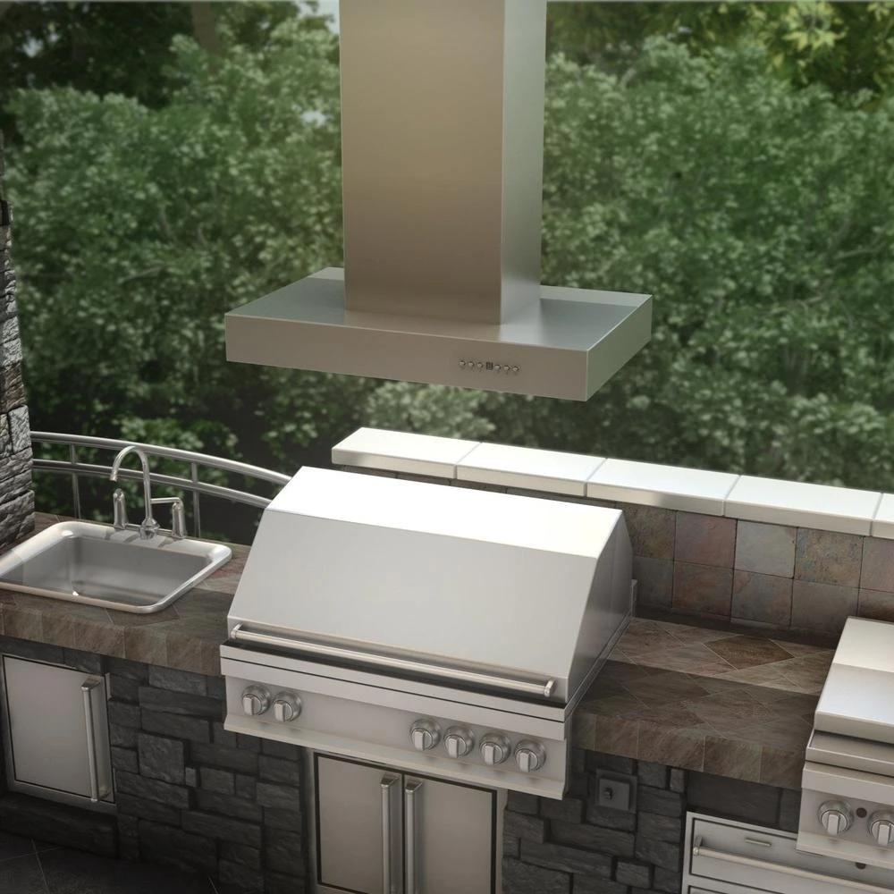 ZLINE 48 In. Ducted Outdoor Island Mount Range Hood In Stainless Steel (KECOMi-304-48)(Zline 48 Outdoor Island Mount Range Hood Stainless Steel Kecomi 304 48) 6 ZLINE 48 In. Ducted Outdoor Island Mount Range Hood In Stainless Steel (KECOMi-304-48)(Zline 48 Outdoor Island Mount Range Hood Stainless Steel Kecomi 304 48) - Image 6