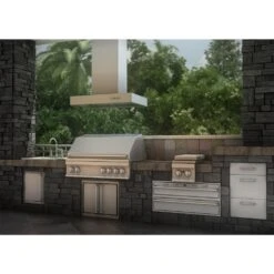 ZLINE 36 In. Ducted Outdoor Island Mount Range Hood In Stainless Steel (KECOMi-304-36)(Zline 36 Outdoor Island Mount Range Hood Stainless Steel Kecomi 304 36) -Induction Cooktop Store zline outdoor island mount range hood in stainless steel kecomi 304 range hoods zline kitchen and bath 809766