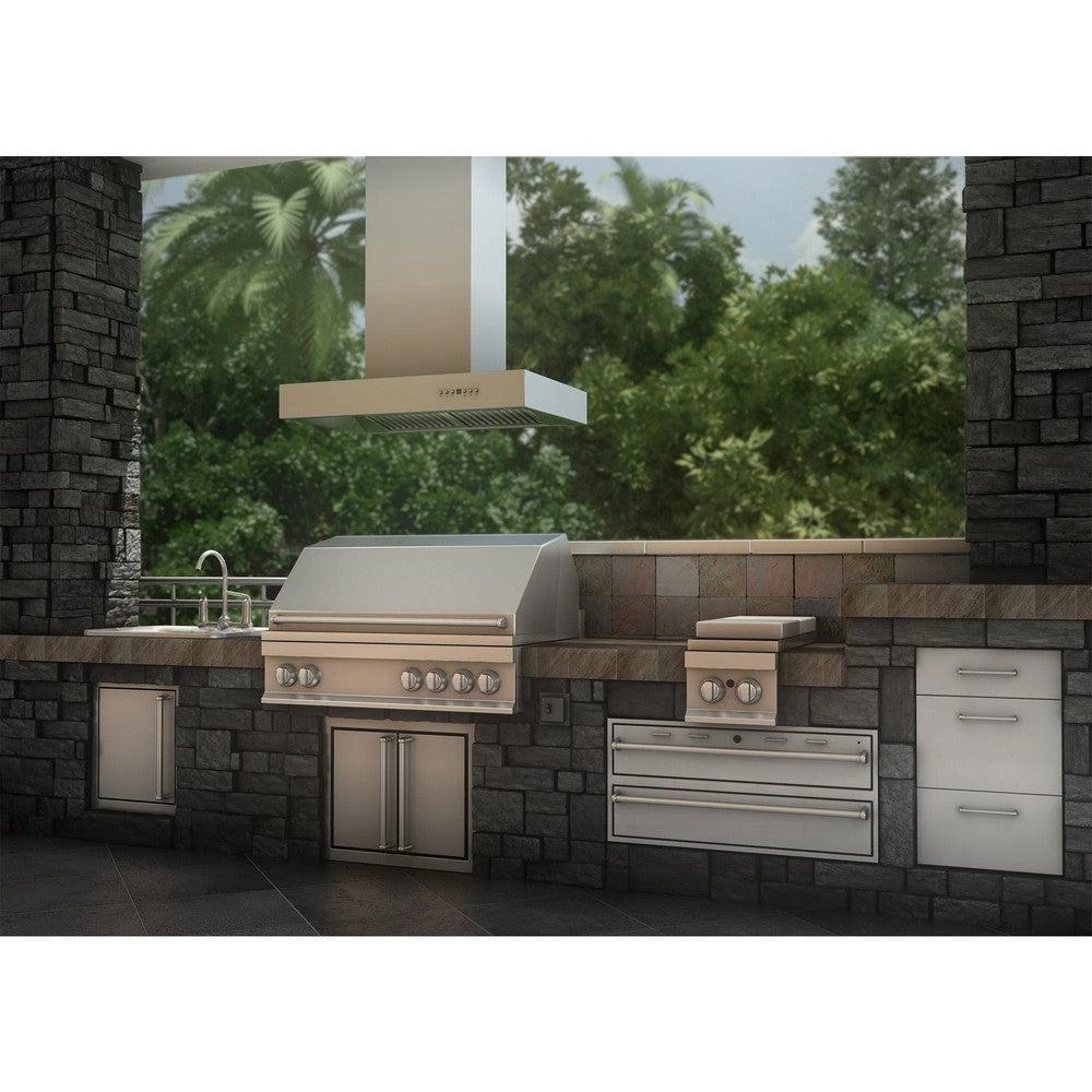 ZLINE 48 In. Ducted Outdoor Island Mount Range Hood In Stainless Steel (KECOMi-304-48)(Zline 48 Outdoor Island Mount Range Hood Stainless Steel Kecomi 304 48) 7 ZLINE 48 In. Ducted Outdoor Island Mount Range Hood In Stainless Steel (KECOMi-304-48)(Zline 48 Outdoor Island Mount Range Hood Stainless Steel Kecomi 304 48) - Image 7