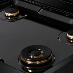ZLINE 30 In. Paramount Gas Rangetop With 4 Brass Burners And Porcelain Cooktop In Black Stainless Steel (SRTB-BR-30)(Zline 30 Paramount Gas Rangetop Black Stainless Steel Srtb Br 30) -Induction Cooktop Store zline paramount black stainless steel brass burner range top SRTB BR 30 porcelain cooktop detail
