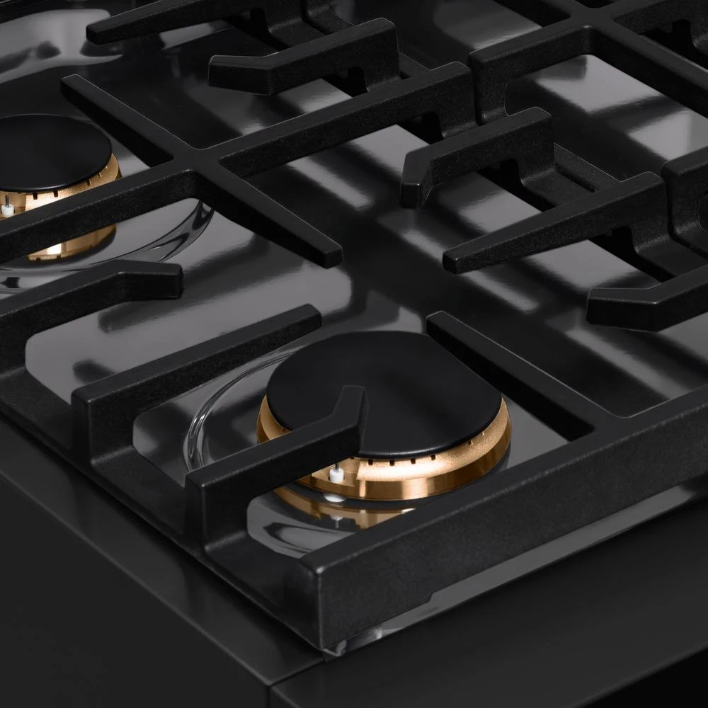 ZLINE Autograph Edition 30 In. Paramount Gas Rangetop With 4 Burners And Porcelain Cooktop In Black Stainless Steel With Polished Gold Accents (SRTBZ-30-G)(Zline Autograph Edition 30 Paramount Gas Rangetop Black Stainless Steel Polished Gold Srtbz 30 G) 5 ZLINE Autograph Edition 30 In. Paramount Gas Rangetop With 4 Burners And Porcelain Cooktop In Black Stainless Steel With Polished Gold Accents (SRTBZ-30-G)(Zline Autograph Edition 30 Paramount Gas Rangetop Black Stainless Steel Polished Gold Srtbz 30 G) - Image 5