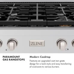 ZLINE 30 In. Paramount Gas Rangetop With 4 Burners And Porcelain Cooktop In Stainless Steel (SRT30)(Zline 30 Paramount Gas Rangetop Stainless Steel Srt30) -Induction Cooktop Store zline paramount gas rangetop SRT30 infographic dual function burner 3da8f4aa 17cf 4d4d 9914 4dd2b0fa7ac6