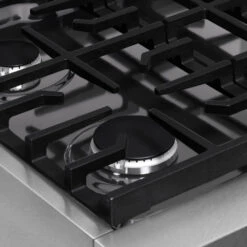 ZLINE 30 In. Paramount Gas Rangetop With 4 Burners And Porcelain Cooktop In Satin Stainless Steel (SRTS-30)(Zline 30 Paramount Gas Rangetop Satin Stainless Steel Srts 30) -Induction Cooktop Store zline paramount satin stainless steel range top SRTS 30 grate detail