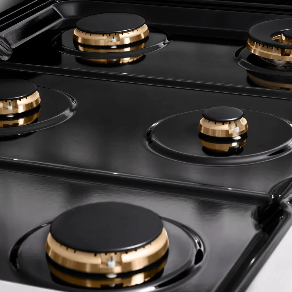 ZLINE 36 In. Paramount Gas Rangetop With 6 Brass Burners And Porcelain Cooktop In Stainless Steel (SRT-BR-36)(Zline 36 Paramount Gas Rangetop 6 Brass Burners Porcelacooktop Stainless Steel Srt Br 36) 4 ZLINE 36 In. Paramount Gas Rangetop With 6 Brass Burners And Porcelain Cooktop In Stainless Steel (SRT-BR-36)(Zline 36 Paramount Gas Rangetop 6 Brass Burners Porcelacooktop Stainless Steel Srt Br 36) - Image 4