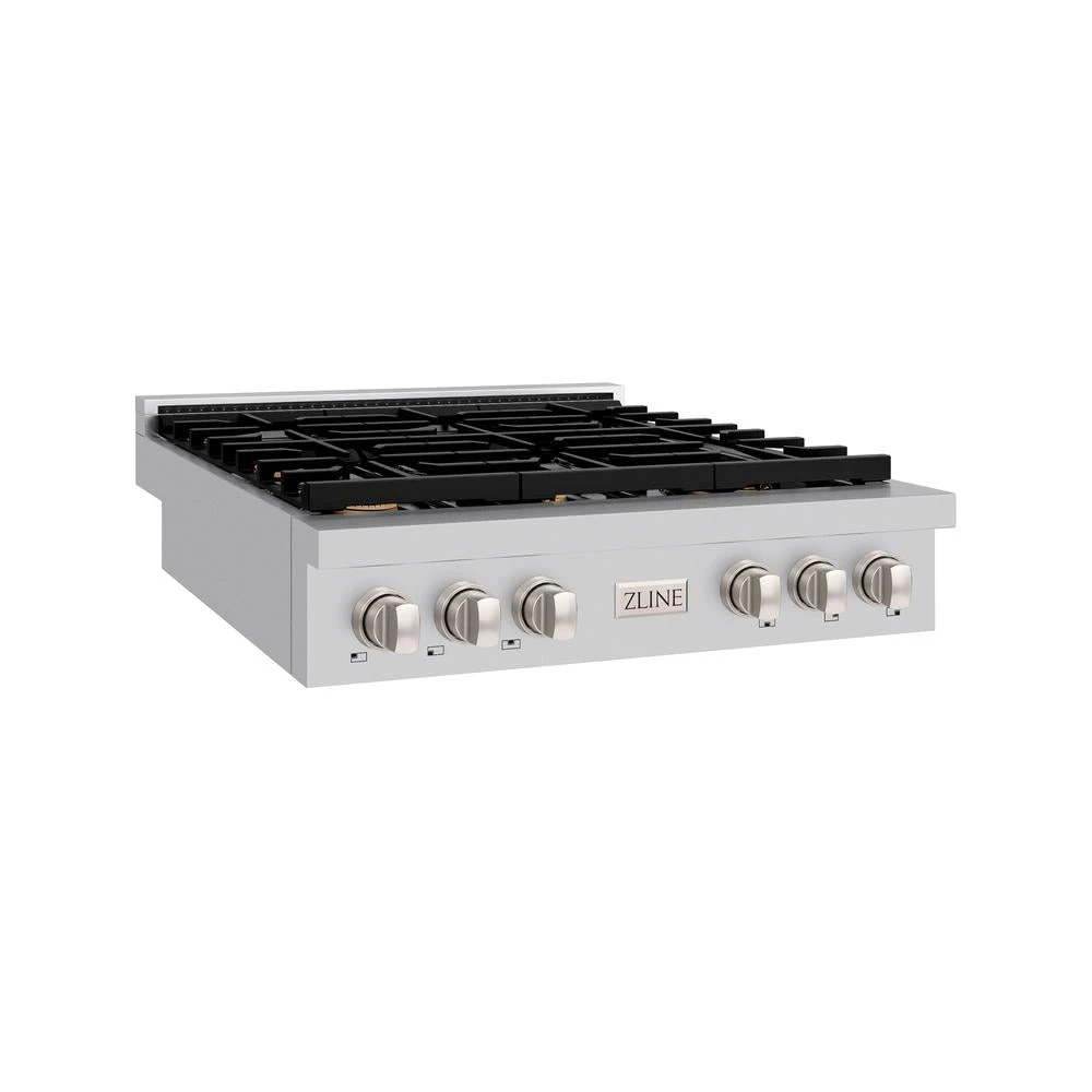 ZLINE 36 In. Paramount Gas Rangetop With 6 Brass Burners And Porcelain Cooktop In Stainless Steel (SRT-BR-36)(Zline 36 Paramount Gas Rangetop 6 Brass Burners Porcelacooktop Stainless Steel Srt Br 36) 1 ZLINE 36 In. Paramount Gas Rangetop With 6 Brass Burners And Porcelain Cooktop In Stainless Steel (SRT-BR-36)(Zline 36 Paramount Gas Rangetop 6 Brass Burners Porcelacooktop Stainless Steel Srt Br 36)