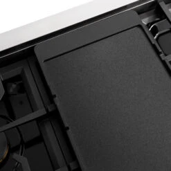 ZLINE 48 In. Paramount Gas Rangetop With 8 Brass Burners And Porcelain Cooktop In Stainless Steel (SRT-BR-48)(Zline 48 Paramount Gas Rangetop Stainless Steel Srt Br 48) 14 ZLINE 48 In. Paramount Gas Rangetop With 8 Brass Burners And Porcelain Cooktop In Stainless Steel (SRT-BR-48)(Zline 48 Paramount Gas Rangetop Stainless Steel Srt Br 48) -Induction Cooktop Store zline paramount stainless steel brass burner range top SRT BR 48 reversible griddle SR GRNS detail flat