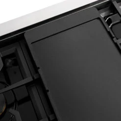 ZLINE Autograph Edition 48 In. Paramount Gas Rangetop With 8 Burners And Porcelain Cooktop In Stainless Steel With Champagne Bronze Accents (SRTZ-48-CB)(Zline Autograph Edition 48 Paramount Gas Rangetop Stainless Steel Champagne Bronze Srtz 48 Cb) -Induction Cooktop Store zline paramount stainless steel range top autograph edition SRTZ 48 CB reversible griddle SR GRNS detail flat