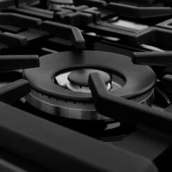 ZLINE 24 In. 2.8 Cu. Ft. Legacy Dual Fuel Range With 4 Burner Gas Cooktop And Electric Convection Oven In Black Stainless Steel (RAB-24)(Zline 24 Legacy Dual Fuel Range Black Stainless Steel Rab 24) 32 ZLINE 24 In. 2.8 Cu. Ft. Legacy Dual Fuel Range With 4 Burner Gas Cooktop And Electric Convection Oven In Black Stainless Steel (RAB-24)(Zline 24 Legacy Dual Fuel Range Black Stainless Steel Rab 24) -Induction Cooktop Store zline professional black stainless steel range RAB 24 detail burner side 1 7d635837 a407 4802 96eb da0edd53ba6b