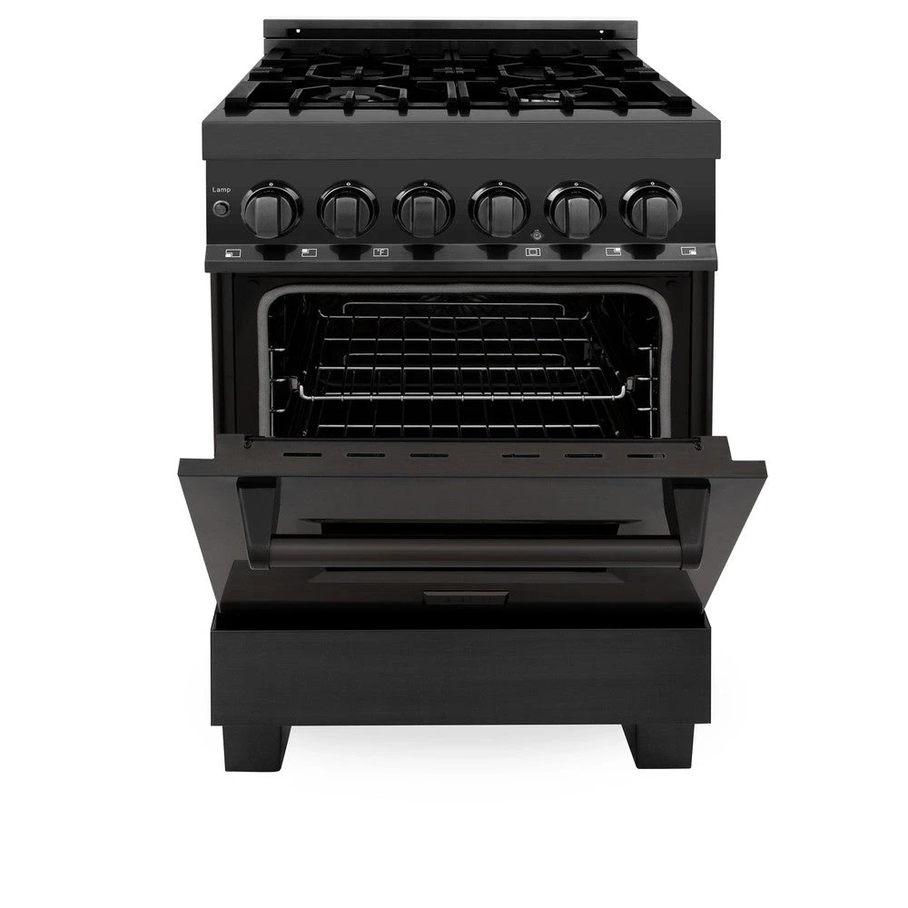 ZLINE 24 In. 2.8 Cu. Ft. Legacy Dual Fuel Range With 4 Burner Gas Cooktop And Electric Convection Oven In Black Stainless Steel (RAB-24)(Zline 24 Legacy Dual Fuel Range Black Stainless Steel Rab 24) 4 ZLINE 24 In. 2.8 Cu. Ft. Legacy Dual Fuel Range With 4 Burner Gas Cooktop And Electric Convection Oven In Black Stainless Steel (RAB-24)(Zline 24 Legacy Dual Fuel Range Black Stainless Steel Rab 24) - Image 4