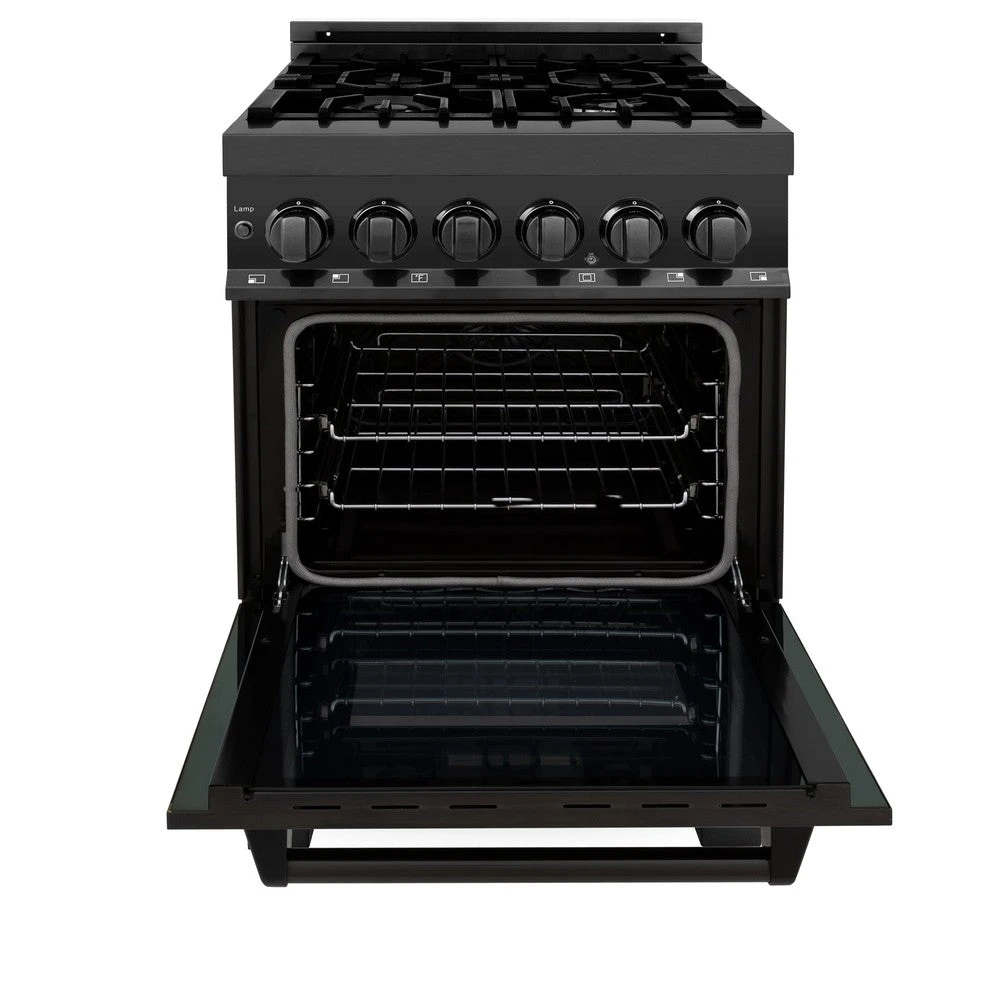ZLINE 24 In. 2.8 Cu. Ft. Legacy Dual Fuel Range With 4 Burner Gas Cooktop And Electric Convection Oven In Black Stainless Steel (RAB-24)(Zline 24 Legacy Dual Fuel Range Black Stainless Steel Rab 24) 5 ZLINE 24 In. 2.8 Cu. Ft. Legacy Dual Fuel Range With 4 Burner Gas Cooktop And Electric Convection Oven In Black Stainless Steel (RAB-24)(Zline 24 Legacy Dual Fuel Range Black Stainless Steel Rab 24) - Image 5