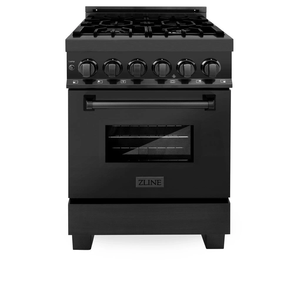ZLINE 24 In. 2.8 Cu. Ft. Legacy Dual Fuel Range With 4 Burner Gas Cooktop And Electric Convection Oven In Black Stainless Steel (RAB-24)(Zline 24 Legacy Dual Fuel Range Black Stainless Steel Rab 24) 3 ZLINE 24 In. 2.8 Cu. Ft. Legacy Dual Fuel Range With 4 Burner Gas Cooktop And Electric Convection Oven In Black Stainless Steel (RAB-24)(Zline 24 Legacy Dual Fuel Range Black Stainless Steel Rab 24) - Image 3