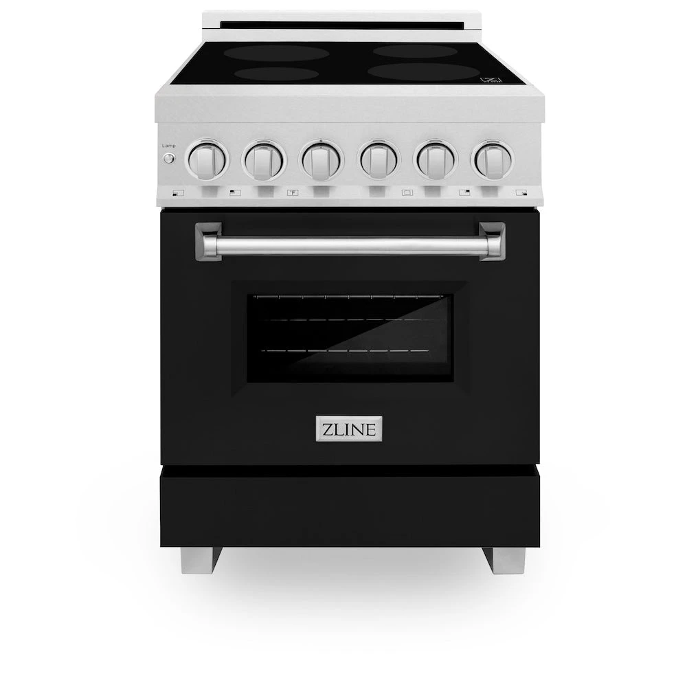ZLINE 24 In. 2.8 Cu. Ft. Legacy Induction Range With 4 Element Cooktop And Electric Oven In Satin Stainless Steel And Black Matte Door (RAINDS-BLM-24)(Zline 24 Induction Range Satin Stainless Steel Black Matte Rainds Blm 24) 3 ZLINE 24 In. 2.8 Cu. Ft. Legacy Induction Range With 4 Element Cooktop And Electric Oven In Satin Stainless Steel And Black Matte Door (RAINDS-BLM-24)(Zline 24 Induction Range Satin Stainless Steel Black Matte Rainds Blm 24) - Image 3