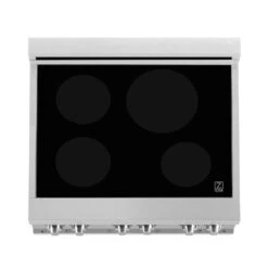 ZLINE 30 In. 4.0 Cu. Ft. Legacy Induction Range With 4 Element Cooktop And Electric Oven In Satin Stainless Steel And Black Matte Door (RAINDS-BLM-30)(Zline 30 Induction Range Satin Stainless Steel Black Matte Rainds Blm 30) -Induction Cooktop Store zline professional durasnow stainless steel black matte induction range RAINDS BLM 30 top view 4bc65359 c421 458d 88b6 56bbdb28e0ac
