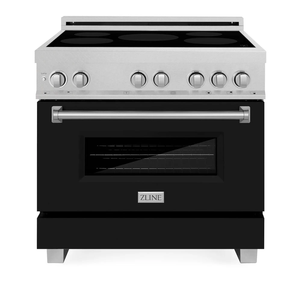 ZLINE 36 In. 4.6 Cu. Ft. Legacy Induction Range With 5 Element Cooktop And Electric Oven In Satin Stainless Steel And Black Matte Door (RAINDS-BLM-36)(Zline 36 Induction Range Satin Stainless Steel Black Matte Rainds Blm 36) 3 ZLINE 36 In. 4.6 Cu. Ft. Legacy Induction Range With 5 Element Cooktop And Electric Oven In Satin Stainless Steel And Black Matte Door (RAINDS-BLM-36)(Zline 36 Induction Range Satin Stainless Steel Black Matte Rainds Blm 36) - Image 3