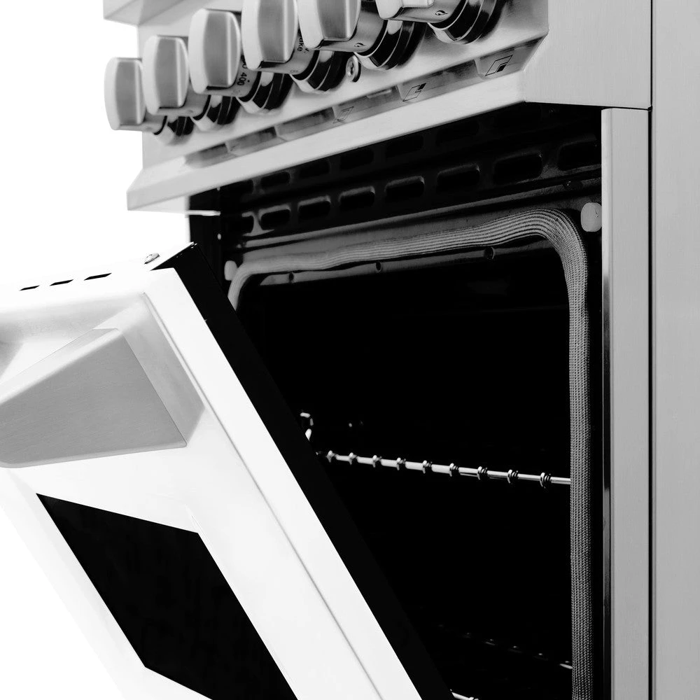ZLINE 24 In. 2.8 Cu. Ft. Legacy Dual Fuel Range With 4 Burner Gas Cooktop And Electric Convection Oven In Stainless Steel And White Matte Door (RA-WM-24)(Zline 24 Legacy Dual Fuel Range Stainless Steel White Matte Ra Wm 24) 15 ZLINE 24 In. 2.8 Cu. Ft. Legacy Dual Fuel Range With 4 Burner Gas Cooktop And Electric Convection Oven In Stainless Steel And White Matte Door (RA-WM-24)(Zline 24 Legacy Dual Fuel Range Stainless Steel White Matte Ra Wm 24) - Image 15