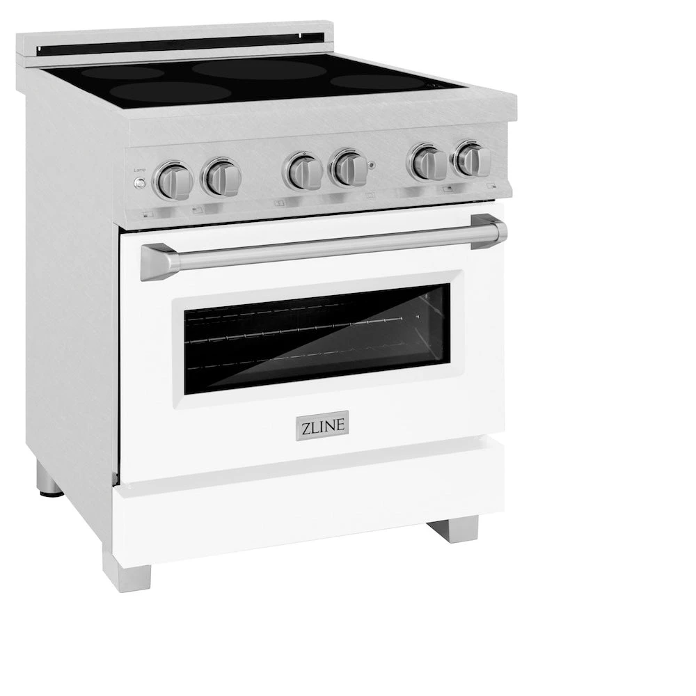 ZLINE 30 In. 4.0 Cu. Ft. Legacy Induction Range With 4 Element Cooktop And Electric Oven In Satin Stainless Steel And White Matte Door (RAINDS-WM-30)(Zline 30 Induction Range Satin Stainless Steel White Matte Rainds Wm 30) 5 ZLINE 30 In. 4.0 Cu. Ft. Legacy Induction Range With 4 Element Cooktop And Electric Oven In Satin Stainless Steel And White Matte Door (RAINDS-WM-30)(Zline 30 Induction Range Satin Stainless Steel White Matte Rainds Wm 30) - Image 5