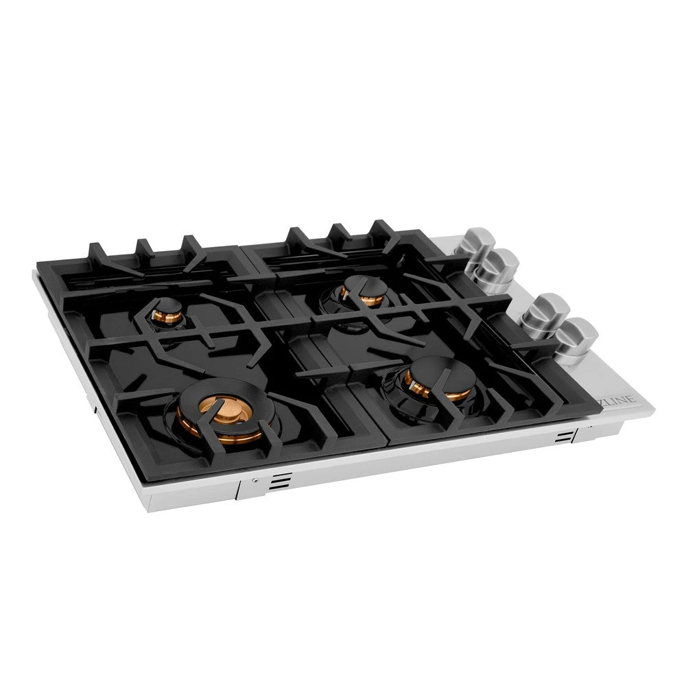 ZLINE 30 In. Gas Cooktop With 4 Brass Burners And Black Porcelain Top (RC-BR-30-PBT)(Zline 30 Gas Cooktop Stainless Steel Brass Burners Black Porcelain Rc Br 30 Pbt) 1 ZLINE 30 In. Gas Cooktop With 4 Brass Burners And Black Porcelain Top (RC-BR-30-PBT)(Zline 30 Gas Cooktop Stainless Steel Brass Burners Black Porcelain Rc Br 30 Pbt)