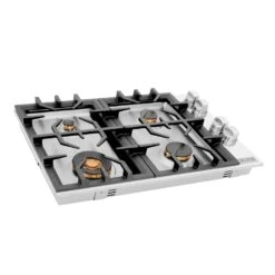 ZLINE 30 In. Gas Cooktop With 4 Brass Burners (RC-BR-30)(Zline 30 Gas Cooktop Stainless Steel Brass Burners Rc Br 30)
