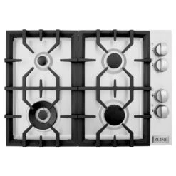 ZLINE 30 In. Gas Cooktop With 4 Gas Burners (RC30)(Zline 30 Gas Cooktop Stainless Steel Rc30) 14 ZLINE 30 In. Gas Cooktop With 4 Gas Burners (RC30)(Zline 30 Gas Cooktop Stainless Steel Rc30) -Induction Cooktop Store zline professional gas dropin cooktop RC30 top down