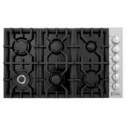 ZLINE 36 In. Gas Cooktop With 6 Burners And Black Porcelain Top (RC36-PBT)(Zline 36 Gas Cooktop Stainless Steel Black Porcelain Rc36 Pbt) 12 ZLINE 36 In. Gas Cooktop With 6 Burners And Black Porcelain Top (RC36-PBT)(Zline 36 Gas Cooktop Stainless Steel Black Porcelain Rc36 Pbt) -Induction Cooktop Store zline professional gas dropin cooktop RC36 PBT top down