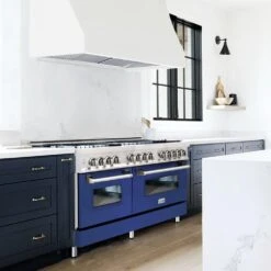 ZLINE 60 In. 7.4 Cu. Ft. Legacy Dual Fuel Range With 9 Burner Gas Cooktop And 2 Electric Convection Ovens In Stainless Steel And Blue Matte Doors (RA-BM-60)(Zline 60 Legacy Dual Fuel Range Stainless Steel Blue Matte Ra Bm 60) -Induction Cooktop Store zline professional gas range RA BM 60 customer photo6 d6518b32 f2da 469f b2ca cf480bc9f57c