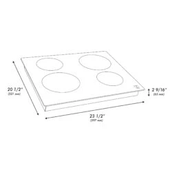 ZLINE 24 In. Induction Cooktop With 4 Burners (RCIND-24)(Zline 24 Induction Cooktop Rcind 24) 13 ZLINE 24 In. Induction Cooktop With 4 Burners (RCIND-24)(Zline 24 Induction Cooktop Rcind 24) -Induction Cooktop Store zline professional induction cooktop RCIND 24 dimensional diagram