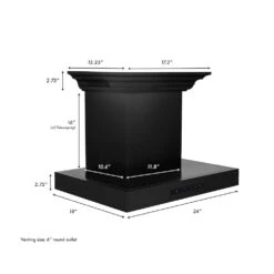 ZLINE 24 In. CrownSound™ Ducted Vent Wall Mount Range Hood In Black Stainless Steel With Built-in Bluetooth Speakers (BSKENCRN-BT-24)(Zline 24 Wall Mount Range Hood Black Stainless Steel Crownsound Bskencrn Bt 24) -Induction Cooktop Store zline professional range hood BSKECRN BT 24 diagram