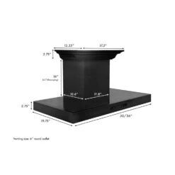 ZLINE 36 In. CrownSound™ Ducted Vent Wall Mount Range Hood In Black Stainless Steel With Built-in Bluetooth Speakers (BSKENCRN-BT-36)(Zline 36 Wall Mount Range Hood Black Stainless Steel Crownsound Bskencrn Bt 36) -Induction Cooktop Store zline professional range hood BSKENCRN BT 36 diagram