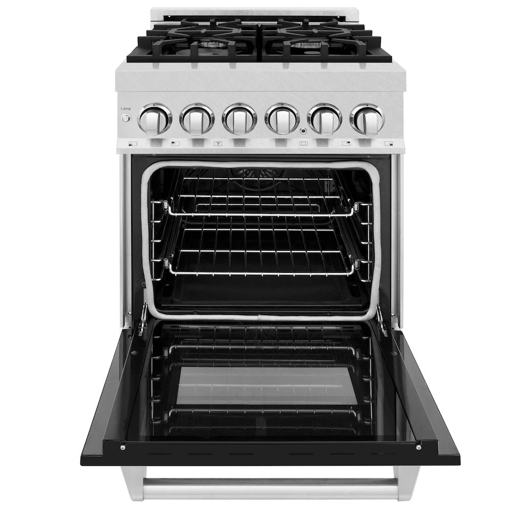 ZLINE 24 In. 2.8 Cu. Ft. Legacy Dual Fuel Range With 4 Burner Gas Cooktop And Electric Convection Oven In Satin Stainless Steel And Black Matte Door (RAS-BLM-24)(Zline 24 Legacy Dual Fuel Range Satin Stainless Steel Black Matte Ras Blm 24) 5 ZLINE 24 In. 2.8 Cu. Ft. Legacy Dual Fuel Range With 4 Burner Gas Cooktop And Electric Convection Oven In Satin Stainless Steel And Black Matte Door (RAS-BLM-24)(Zline 24 Legacy Dual Fuel Range Satin Stainless Steel Black Matte Ras Blm 24) - Image 5