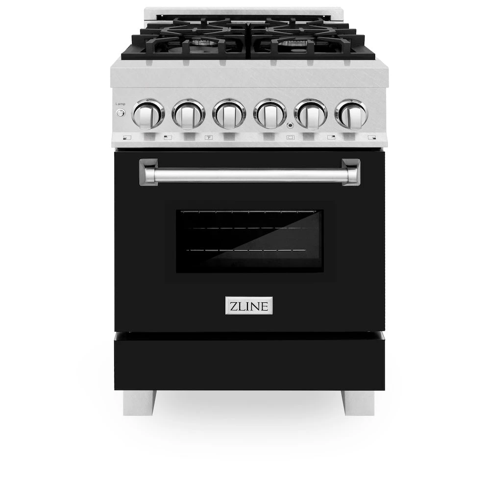 ZLINE 24 In. 2.8 Cu. Ft. Legacy Dual Fuel Range With 4 Burner Gas Cooktop And Electric Convection Oven In Satin Stainless Steel And Black Matte Door (RAS-BLM-24)(Zline 24 Legacy Dual Fuel Range Satin Stainless Steel Black Matte Ras Blm 24) 3 ZLINE 24 In. 2.8 Cu. Ft. Legacy Dual Fuel Range With 4 Burner Gas Cooktop And Electric Convection Oven In Satin Stainless Steel And Black Matte Door (RAS-BLM-24)(Zline 24 Legacy Dual Fuel Range Satin Stainless Steel Black Matte Ras Blm 24) - Image 3