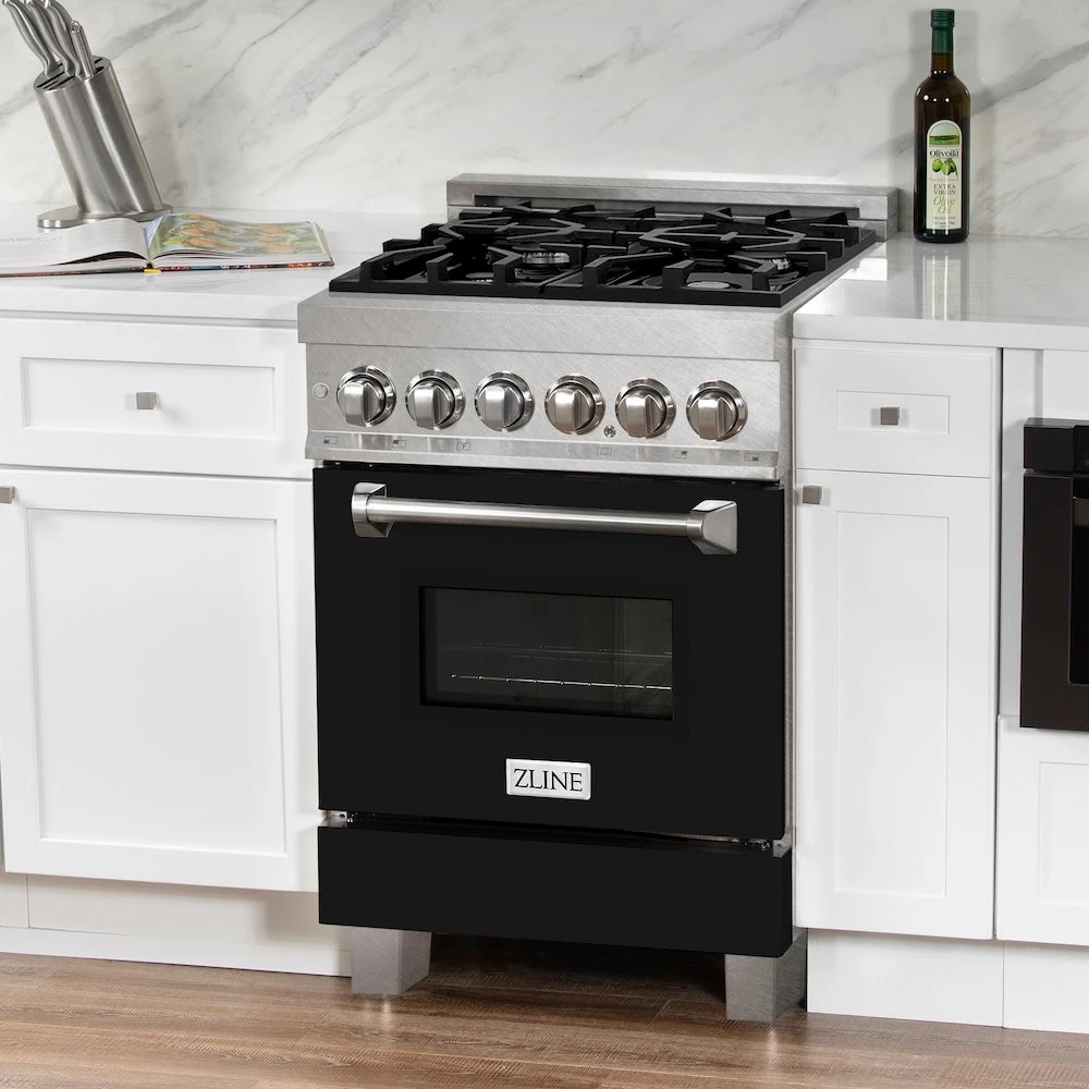 ZLINE 24 In. 2.8 Cu. Ft. Legacy Dual Fuel Range With 4 Burner Gas Cooktop And Electric Convection Oven In Satin Stainless Steel And Black Matte Door (RAS-BLM-24)(Zline 24 Legacy Dual Fuel Range Satin Stainless Steel Black Matte Ras Blm 24) 17 ZLINE 24 In. 2.8 Cu. Ft. Legacy Dual Fuel Range With 4 Burner Gas Cooktop And Electric Convection Oven In Satin Stainless Steel And Black Matte Door (RAS-BLM-24)(Zline 24 Legacy Dual Fuel Range Satin Stainless Steel Black Matte Ras Blm 24) - Image 17
