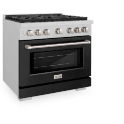 ZLINE 36 In. 5.2 Cu. Ft. Paramount Dual Fuel Range With 6 Burner Gas Cooktop And Electric Convection Oven In Satin Stainless Steel With Black Matte Door (SDRS-BLM-36)(Zline 36 Paramount Dual Fuel Range Satin Stainless Steel Black Matte Sdrs Blm 36) 16 ZLINE 36 In. 5.2 Cu. Ft. Paramount Dual Fuel Range With 6 Burner Gas Cooktop And Electric Convection Oven In Satin Stainless Steel With Black Matte Door (SDRS-BLM-36)(Zline 36 Paramount Dual Fuel Range Satin Stainless Steel Black Matte Sdrs Blm 36) -Induction Cooktop Store zline professional satin stainless steel black matte dual fuel range SDRS BLM 36 main
