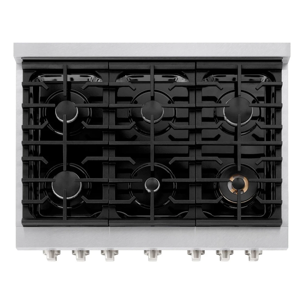 ZLINE 36 In. 5.2 Cu. Ft. Paramount Dual Fuel Range With 6 Burner Gas Cooktop And Electric Convection Oven In Satin Stainless Steel With Black Matte Door (SDRS-BLM-36)(Zline 36 Paramount Dual Fuel Range Satin Stainless Steel Black Matte Sdrs Blm 36) 9 ZLINE 36 In. 5.2 Cu. Ft. Paramount Dual Fuel Range With 6 Burner Gas Cooktop And Electric Convection Oven In Satin Stainless Steel With Black Matte Door (SDRS-BLM-36)(Zline 36 Paramount Dual Fuel Range Satin Stainless Steel Black Matte Sdrs Blm 36) - Image 9