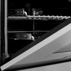 ZLINE 36 In. 4.6 Cu. Ft. Legacy Dual Fuel Range With 6 Burner Gas Cooktop And Electric Convection Oven In Stainless Steel With Satin Stainless Steel Door (RA-SN-36)(Zline 36 Legacy Dual Fuel Range Stainless Steel Satin Stainless Steel Ra Sn 36) -Induction Cooktop Store zline professional satin stainless steel dual fuel range RA SN 36 detail door 2