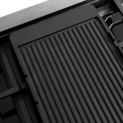 ZLINE 48 In. 6.7 Cu. Ft. Paramount Dual Fuel Range With 8 Burner DuoPro™ Cooktop And Dual Ovens In Satin Stainless Steel With Black Matte Doors (PSDRS-BLM-48)(Zline 48 Paramount Dual Fuel Range Duopro Satin Stainless Steel Black Matte Psdrs Blm 48) -Induction Cooktop Store zline professional satin stainless steel dual fuel range duopro cooktop PSDRS BLM 48 reversable griddle SR GRNS detail