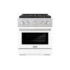 ZLINE 30 In. 4.2 Cu. Ft. Paramount Dual Fuel Range With 4 Burner DuoPro™ Cooktop And Electric Convection Oven In Satin Stainless Steel With White Matte Door (PSDRS-WM-30)(Zline 30 Paramount Dual Fuel Range Duopro Satin Stainless Steel White Matte Psdrs Wm 30)