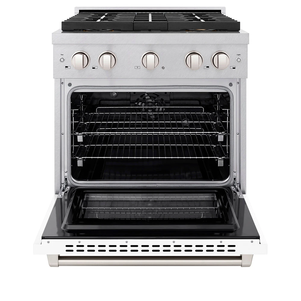 ZLINE 30 In. 4.2 Cu. Ft. Paramount Dual Fuel Range With 4 Burner DuoPro™ Cooktop And Electric Convection Oven In Satin Stainless Steel With White Matte Door (PSDRS-WM-30)(Zline 30 Paramount Dual Fuel Range Duopro Satin Stainless Steel White Matte Psdrs Wm 30) 3 ZLINE 30 In. 4.2 Cu. Ft. Paramount Dual Fuel Range With 4 Burner DuoPro™ Cooktop And Electric Convection Oven In Satin Stainless Steel With White Matte Door (PSDRS-WM-30)(Zline 30 Paramount Dual Fuel Range Duopro Satin Stainless Steel White Matte Psdrs Wm 30) - Image 3