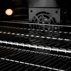 ZLINE Autograph Edition 30 In. 4.2 Cu. Ft. Paramount Dual Fuel Range With 4 Burner DuoPro™ Cooktop And Electric Convection Oven In Satin Stainless Steel With White Matte Door And Matte Black Accents (PSDRSZ-WM-30-MB)(Zline Autograph Edition 30 Paramount Dual Fuel Range Duopro Satin Stainless Steel White Matte Matte Black Psdrsz Wm 30 Mb) -Induction Cooktop Store zline professional satin stainless steel dual fuel range duopro cooktop PSDRSZ WM 30 MB fan detail