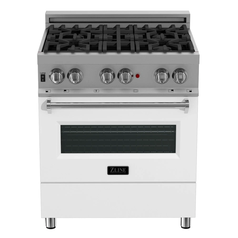 ZLINE 30 In. 4.0 Cu. Ft. Legacy Dual Fuel Range With 4 Burner Gas Cooktop And Electric Convection Oven In Satin Stainless Steel And White Matte Door (RAS-WM-30)(Zline 30 Legacy Dual Fuel Range Satin Stainless Steel White Matte Ras Wm 30) 3 ZLINE 30 In. 4.0 Cu. Ft. Legacy Dual Fuel Range With 4 Burner Gas Cooktop And Electric Convection Oven In Satin Stainless Steel And White Matte Door (RAS-WM-30)(Zline 30 Legacy Dual Fuel Range Satin Stainless Steel White Matte Ras Wm 30) - Image 3
